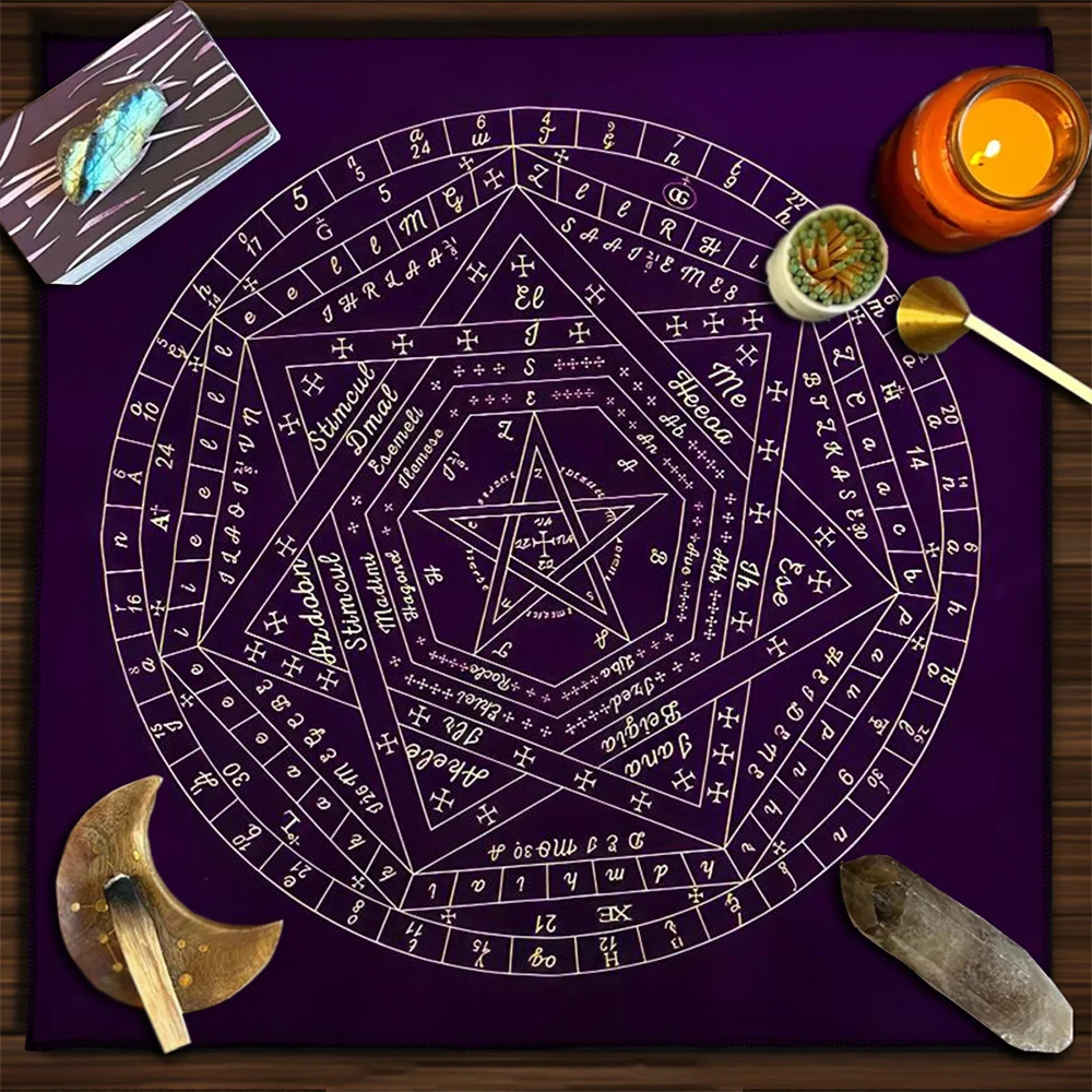 Zodiac Party Games - Tarotkaart Tafelkleed Sigillum Dei Aemeth Wheel