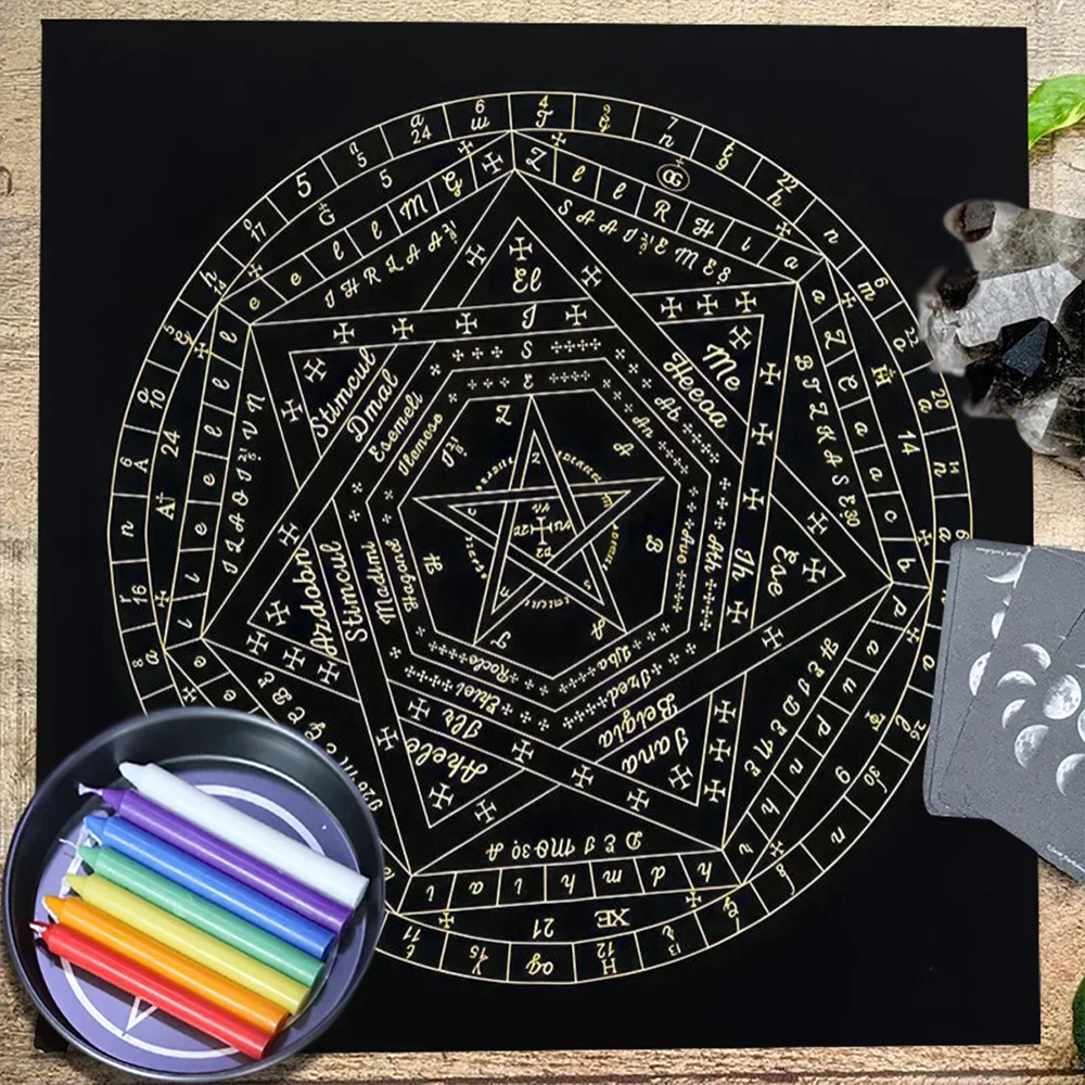 Zodiac Party Games - Tarotkaart Tafelkleed Sigillum Dei Aemeth Wheel
