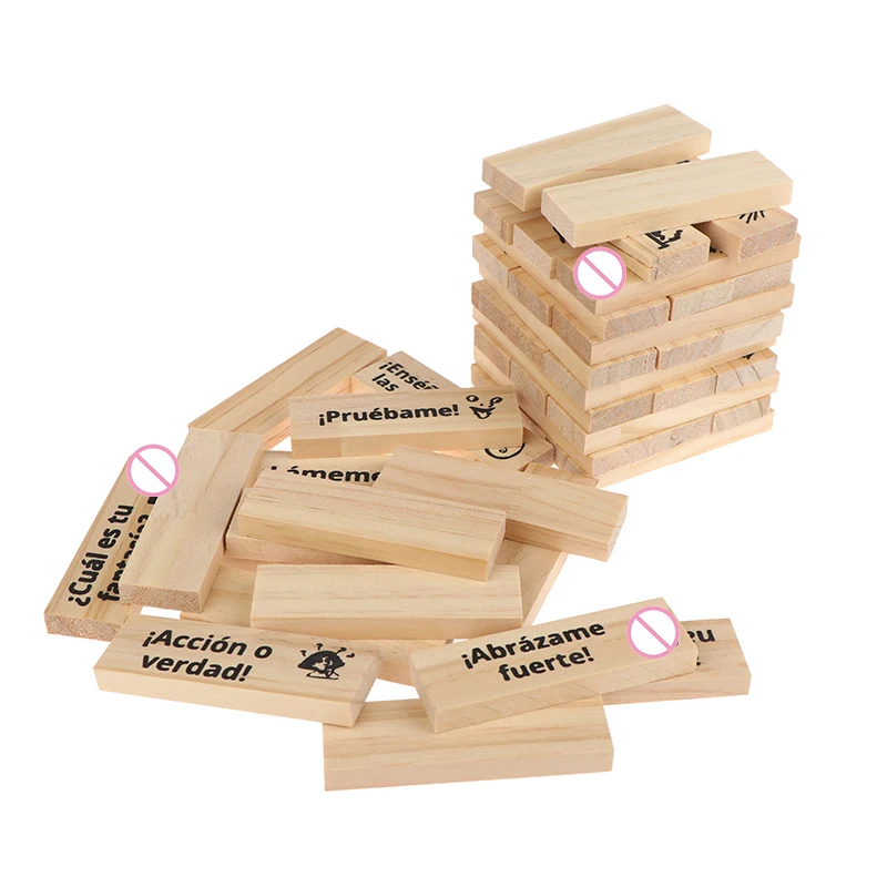 Party Games Jenga - Nieuwe 48-delige bouwstenen voor date-avonden, Valentijnsdag