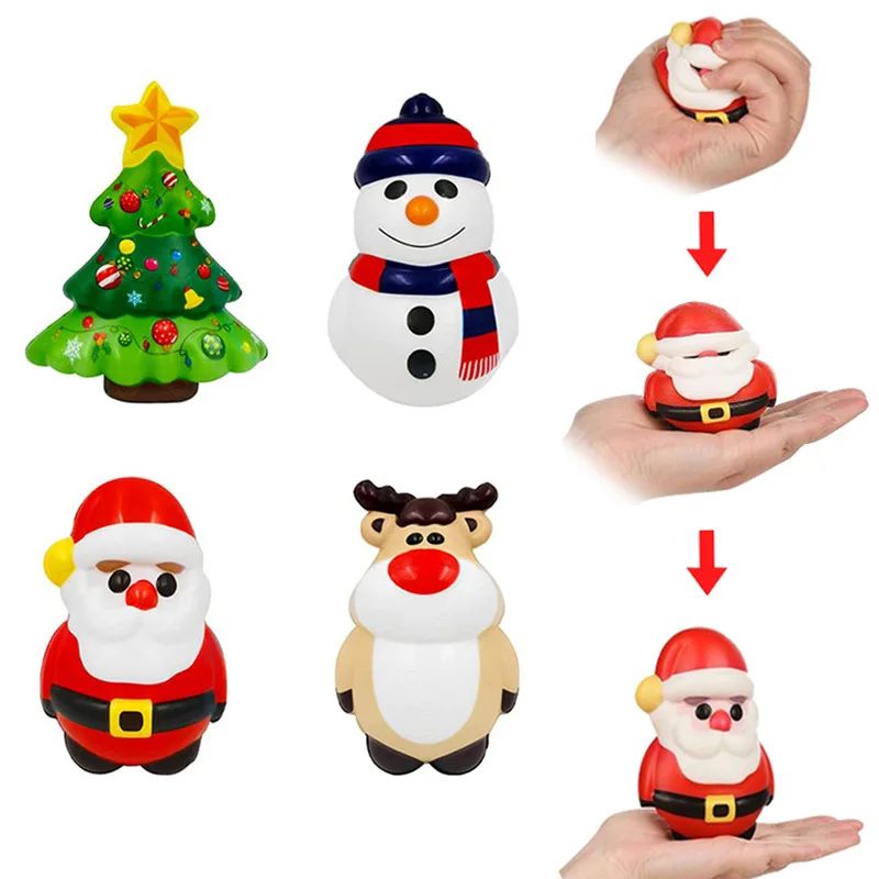 Party Games Jenga - Kerst stressverlagend speelgoed Kerstman Kerstboom knijp-