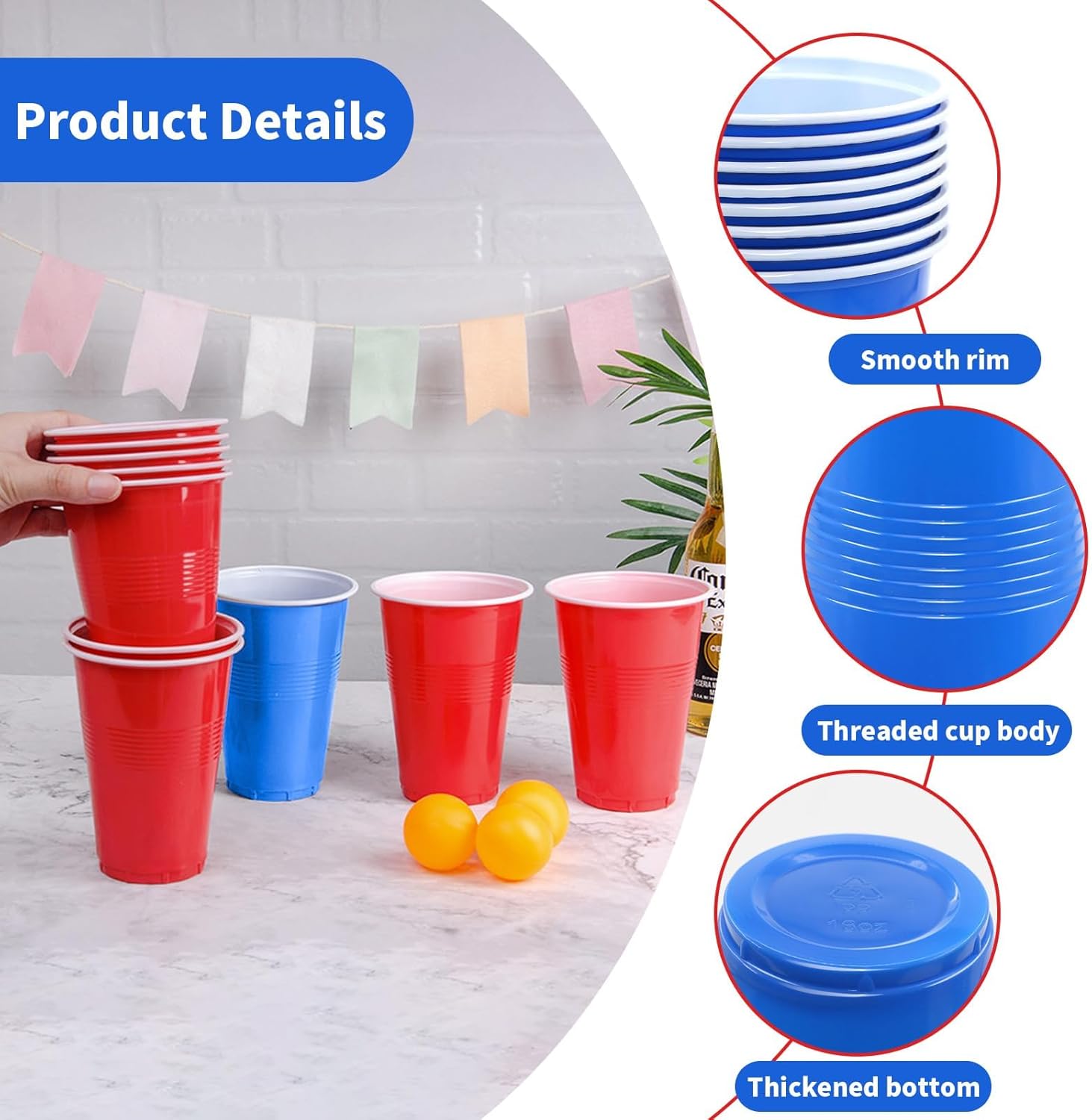 Bierpongspelset 24 stuks 16 Oz - Party Games Jenga recensie en prijs